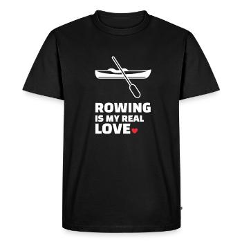 J’adore l’aviron - T-shirt Premium bio Homme - noir - Devant - Nico (187cm)