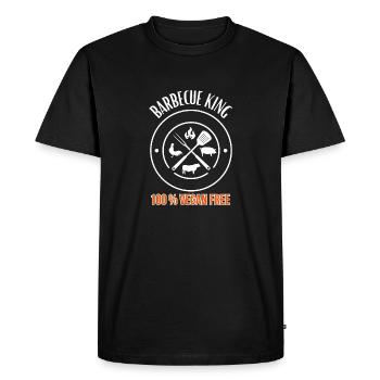 Barbecue King -100 % Vegan Free - Grillades & BBQ - T-shirt Premium bio Homme - noir - Devant - Nico (187cm)