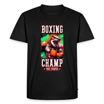 Shark Animal Boxer Fighter Boxing Champ - Men's Premium Organic T-Shirt - black - Front - Nico (187cm)
