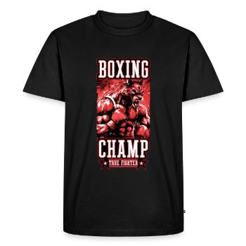 Wolf Boxer Fighter Boxing Champ - Men's Premium Organic T-Shirt - black - Front - Nico (187cm)
