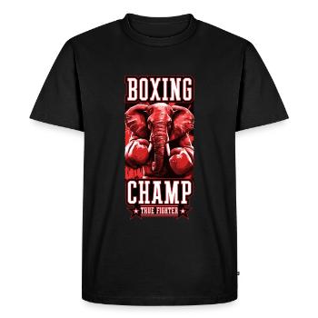 Elephant Boxer Fighter Boxing Champ - Men's Premium Organic T-Shirt - black - Front - Nico (187cm)