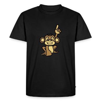monkey funny forefinger - Men's Premium Organic T-Shirt - black - Front - Nico (187cm)