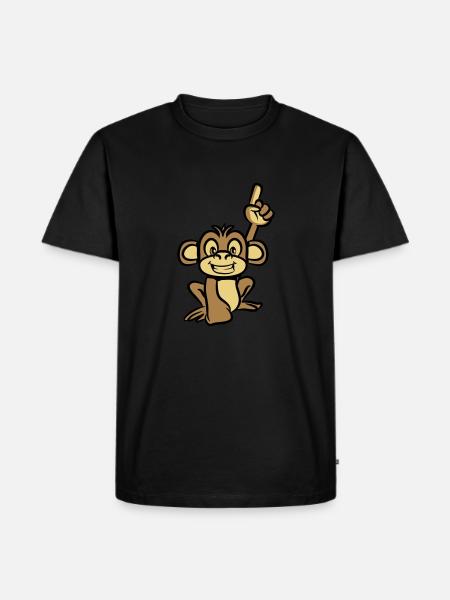 affe lustig zeigefinger - Männer Premium Bio T-Shirt - Schwarz