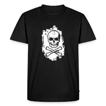 Pirates crâne de mort corsaire pirates osseux - T-shirt Premium bio Homme - noir - Devant - Nico (187cm)