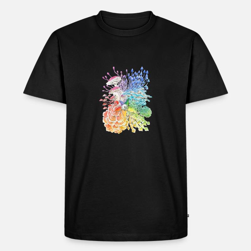 Regenbogen-Pilze / diversity - Männer Premium Bio T-Shirt - Schwarz