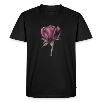 Rose flower - Men's Premium Organic T-Shirt - black - Front - Nico (187cm)