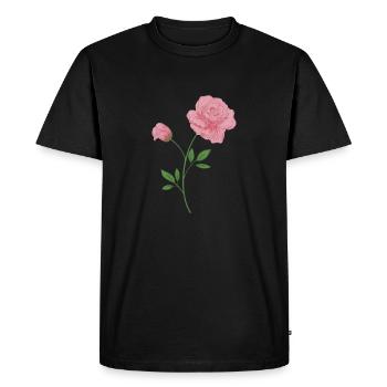Rose anglaise - T-shirt Premium bio Homme - noir - Devant - Nico (187cm)
