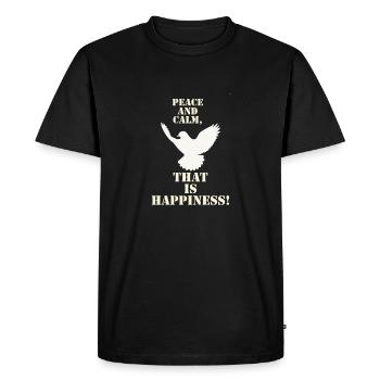 Belle colombe de la paix design - T-shirt Premium bio Homme - noir - Devant - Nico (187cm)