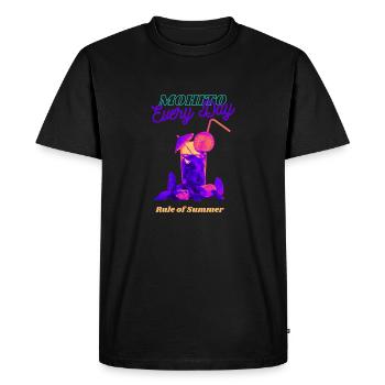 Mohito tous les jours - T-shirt Premium bio Homme - noir - Devant - Nico (187cm)