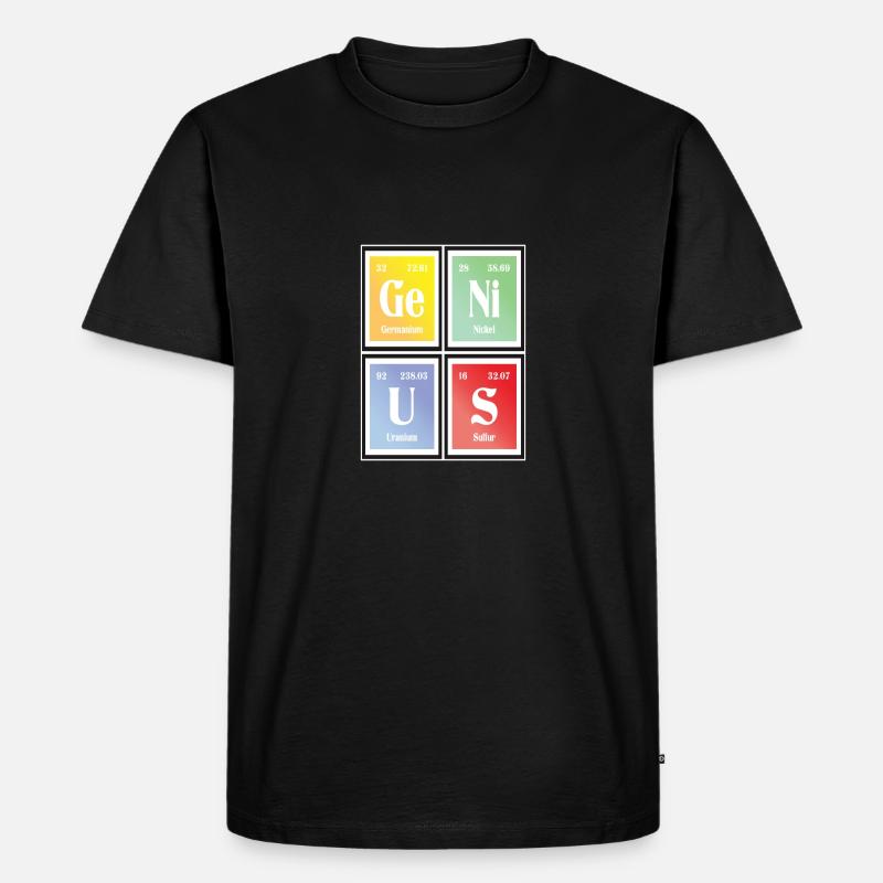 Genius | Periodensystem der Elemente - Männer Premium Bio T-Shirt - Schwarz