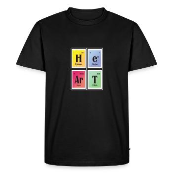 Heart | Periodic Table of Elements - Men's Premium Organic T-Shirt - black - Front - Nico (187cm)