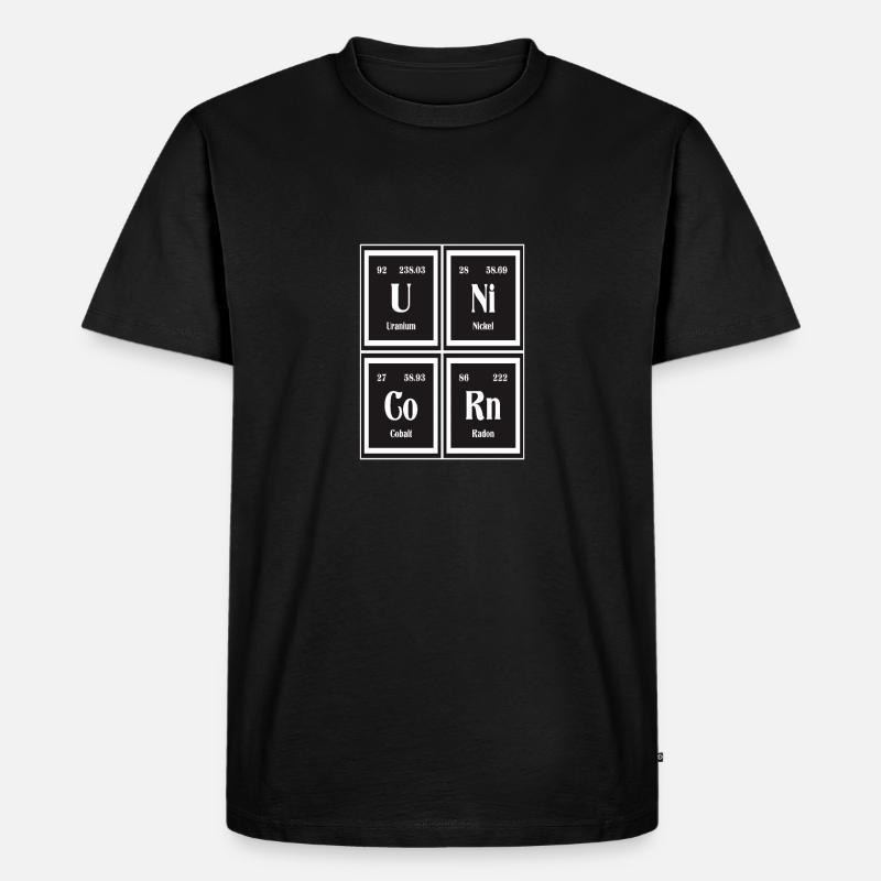 Einhorn | Periodensystem der Elemente - Männer Premium Bio T-Shirt - Schwarz
