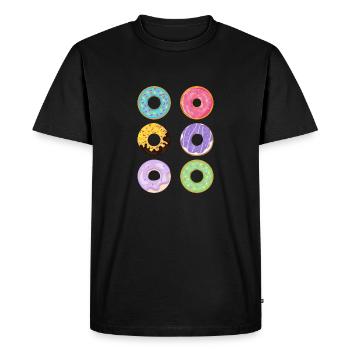 groupe de donuts - T-shirt Premium bio Homme - noir - Devant - Nico (187cm)