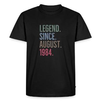 Légende depuis août 1984 - T-shirt Premium bio Homme - noir - Devant - Nico (187cm)