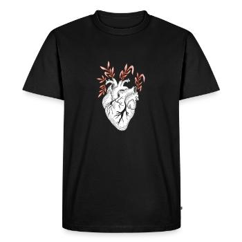 Cœur de tatouage traditionnel - T-shirt Premium bio Homme - noir - Devant - Nico (187cm)