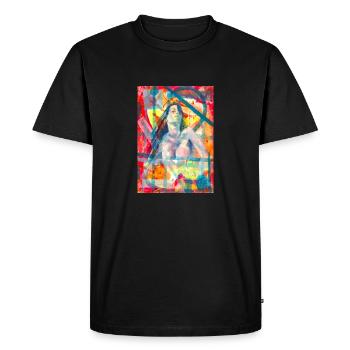 Abstract Painting - Surrealist - Men's Premium Organic T-Shirt - black - Front - Nico (187cm)