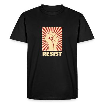 Resist - Men's Premium Organic T-Shirt - black - Front - Nico (187cm)