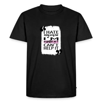 jokes golf joke funny animals golfkids golfapparel - Men's Premium Organic T-Shirt - black - Front - Nico (187cm)