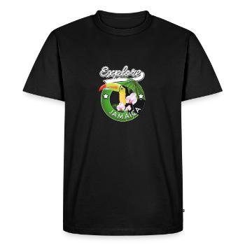 Explorez la Jamaïque - T-shirt Premium bio Homme - noir - Devant - Nico (187cm)