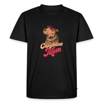 Capybara Mom Capibara Owner Rodent Mammal - Men's Premium Organic T-Shirt - black - Front - Nico (187cm)