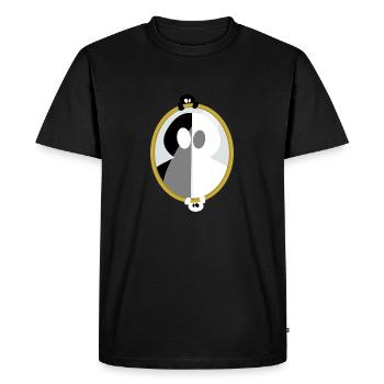 Tâches d'encre Miroir - T-shirt Premium bio Homme - noir - Devant - Nico (187cm)