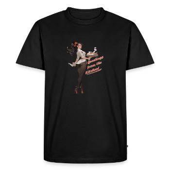 Salutations de la cuisine - T-shirt Premium bio Homme - noir - Devant - Nico (187cm)
