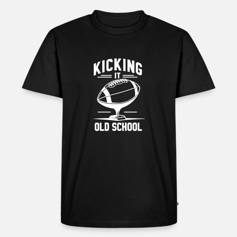 Kick it Old School - Männer Premium Bio T-Shirt - Schwarz