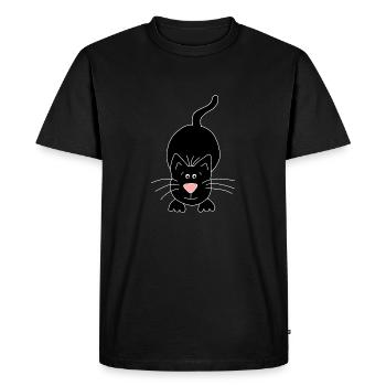 chat noir - T-shirt Premium bio Homme - noir - Devant - Nico (187cm)