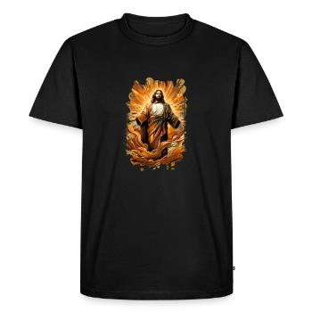 Jésus Bible Religion Chrétienne Croix Chrétienne Chrétienne - T-shirt Premium bio Homme - noir - Devant - Nico (187cm)