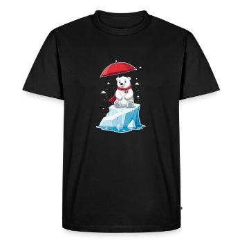 ours polaire, glace et parasol - T-shirt Premium bio Homme - noir - Devant - Nico (187cm)