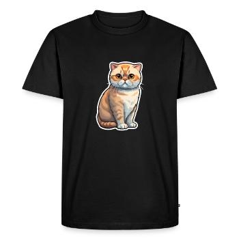 Chat Scottish Fold - T-shirt Premium bio Homme - noir - Devant - Nico (187cm)