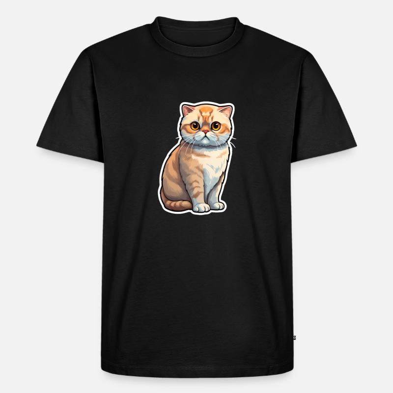 Scottish Fold Katze - Männer Premium Bio T-Shirt - Schwarz