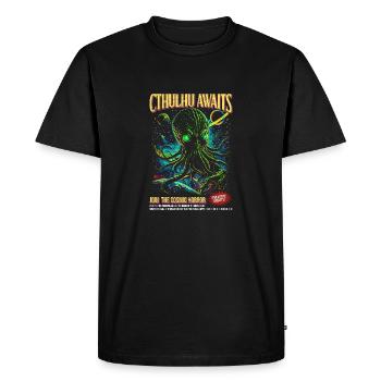Cthulhu vous attend : Univers d’horreur cosmique Illustratio - T-shirt Premium bio Homme - noir - Devant - Nico (187cm)