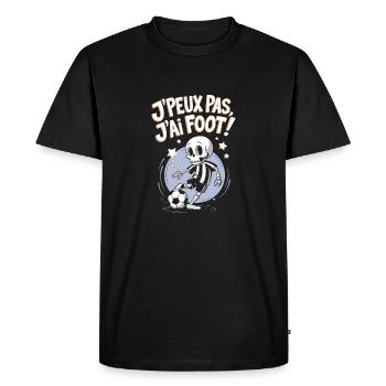 Je peux pas j'ai foot ! - T-shirt Premium bio Homme - noir - Devant - Nico (187cm)