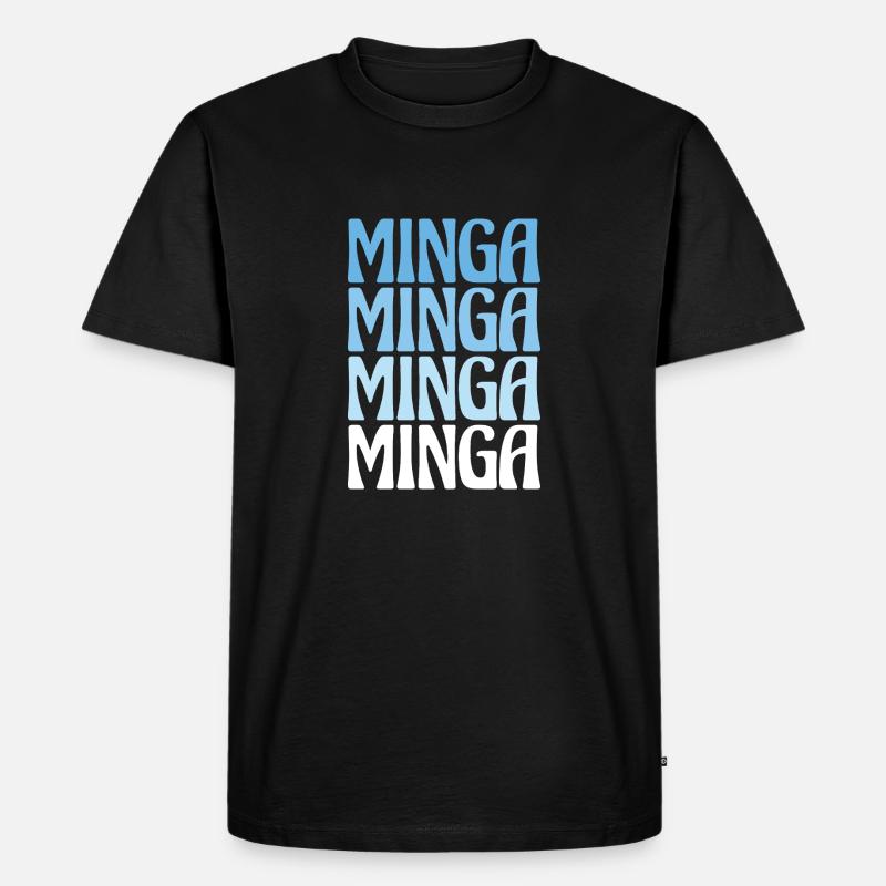 Minga München Dialekt Geschenk - Männer Premium Bio T-Shirt - Schwarz