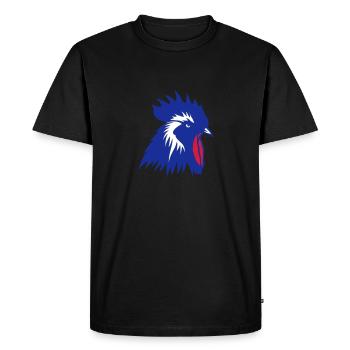 coq symbol france embleme logo crete2 - T-shirt Premium bio Homme - noir - Devant - Nico (187cm)