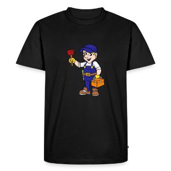 Installateur de gaz et d'eau - T-shirt Premium bio Homme - noir - Devant - Nico (187cm)