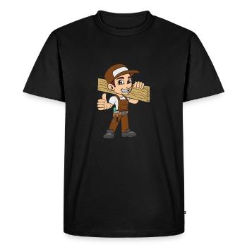 Menuisier charpentier - T-shirt Premium bio Homme - noir - Devant - Nico (187cm)