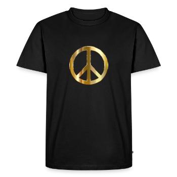 Peace Gold - Männer Premium Bio T-Shirt - Schwarz - Vorne - Nico (187cm)
