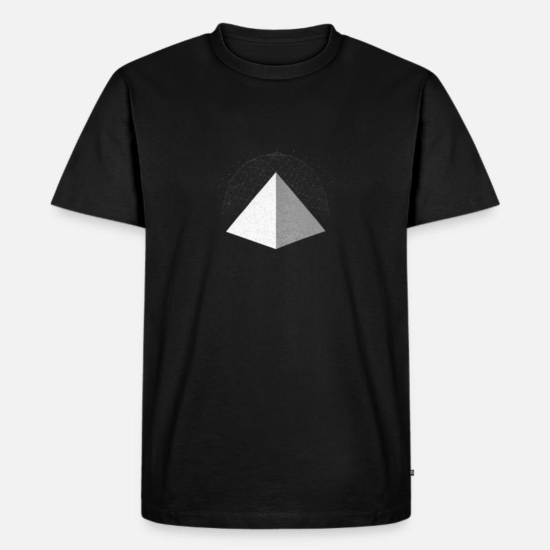 Pyramide mit Energiefeld in Weiss - Männer Premium Bio T-Shirt - Schwarz