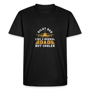 Papa pilote comme un père normal mais plus cool pour les pilotes - T-shirt Premium bio Homme - noir - Devant - Nico (187cm)