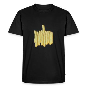 Fries One - Men's Premium Organic T-Shirt - black - Front - Nico (187cm)