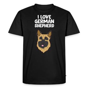 Berger allemand - I love German Shepherd - T-shirt Premium bio Homme - noir - Devant - Nico (187cm)