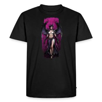 Morrigan, déesse celtique du destin - T-shirt Premium bio Homme - noir - Devant - Nico (187cm)