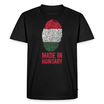 Fabriqué en Hongrie / Made in Hongrie Magyarország - T-shirt Premium bio Homme - noir - Devant - Nico (187cm)