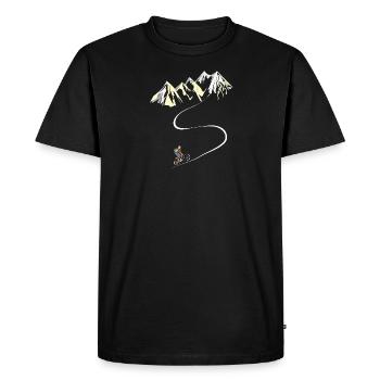 Balade vtt en montagne avec chemise de vélo - T-shirt Premium bio Homme - noir - Devant - Nico (187cm)