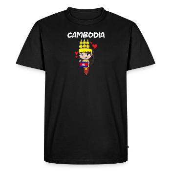 Cambodge Flag Danse Khmer Apsara I Cadeau - T-shirt Premium bio Homme - noir - Devant - Nico (187cm)