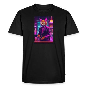 Bartender Cat 2 - Men's Premium Organic T-Shirt - black - Front - Nico (187cm)