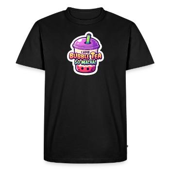 Funny Bubble Tea Design: I Love Bubble Tea - Men's Premium Organic T-Shirt - black - Front - Nico (187cm)
