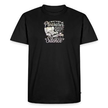 The Simple Joy Of Reading In Silence - Men's Premium Organic T-Shirt - black - Front - Nico (187cm)